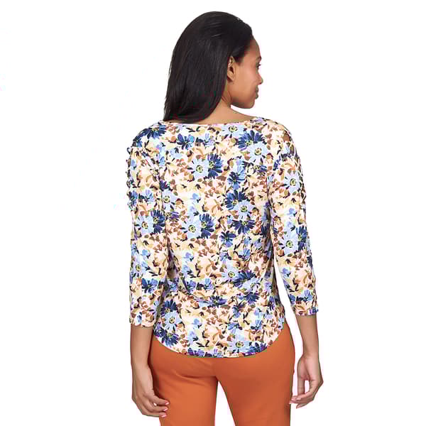 Petite Emaline Barcelona Long Sleeve V-Neck Wildflower Tee