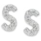 Sterling Silver Cubic Zirconia S Initial Stud Earrings - image 1