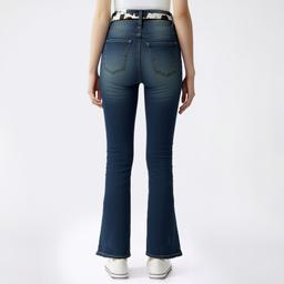 Juniors Madden Girl Mid Rise Bootcut Jeans with Cow Print Belt