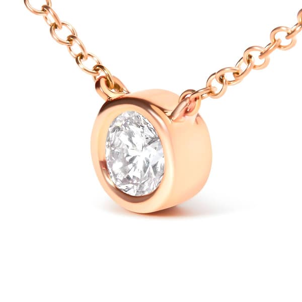 Haus of Brilliance 10kt. Rose Gold 1/5ctw. Diamond Round Pendant