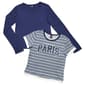 Girls (7-16) Star Ride® 2pk. Paris Stripe & Solid Tees - image 2