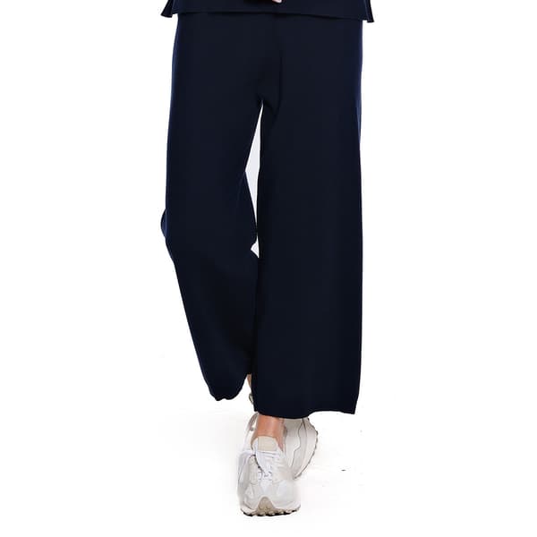 Womens Multiples Pull On Wide Leg Sweater Knit Crop Pants