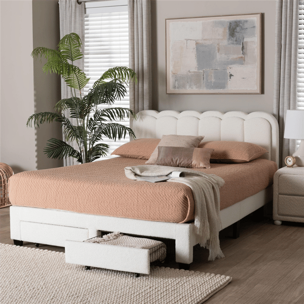 Baxton Studio Caradonna Cream Teddy-Bear Platform Bed
