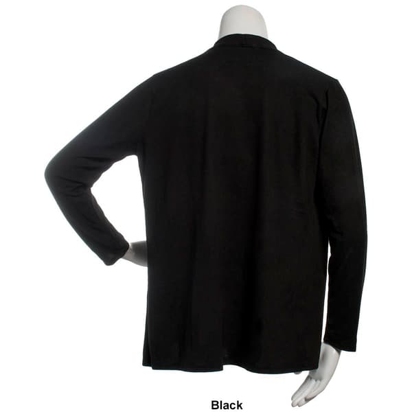 Womens Notations Long Sleeve Solid Hacci Open Cardigan