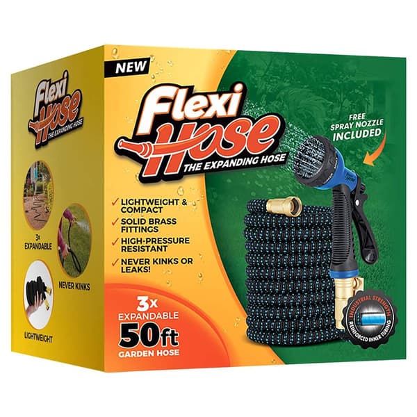FlexiHose 50ft. Hose with Nozzle - Blue/Black