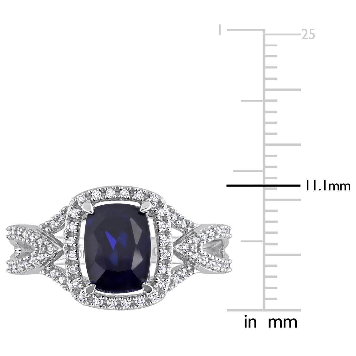 Gemstone Classics™ 10kt. White Gold Lab Created Sapphire Ring