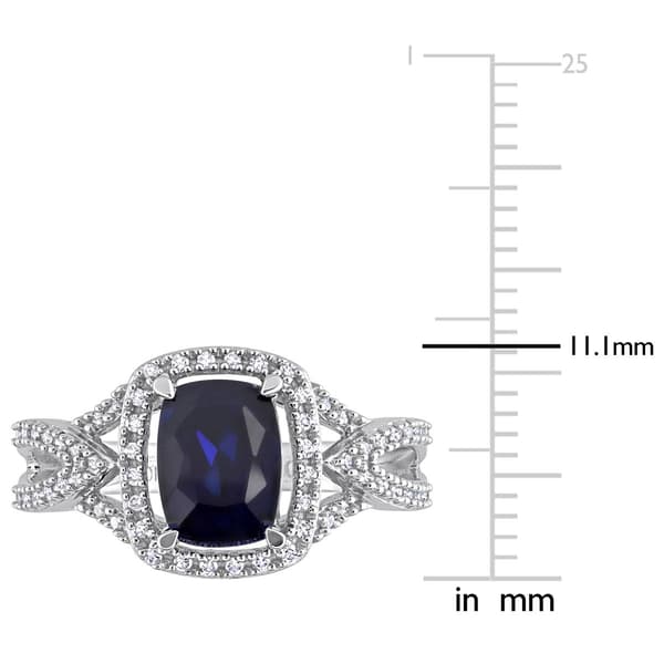 Gemstone Classics&#8482; 10kt. White Gold Lab Created Sapphire Ring