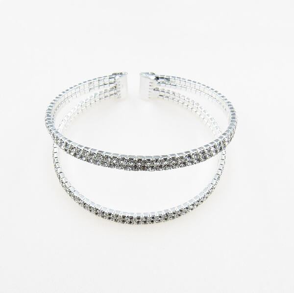 Rosa Rhinestones Double Row Cuff Bracelet - image 