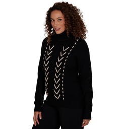 Womens Emaline Soiree Long Sleeve Whipstitch Sweater