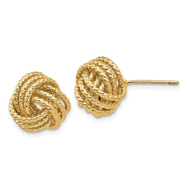 Gold Classics(tm) 12mm Gold Twist Knot Stud Earrings - image 