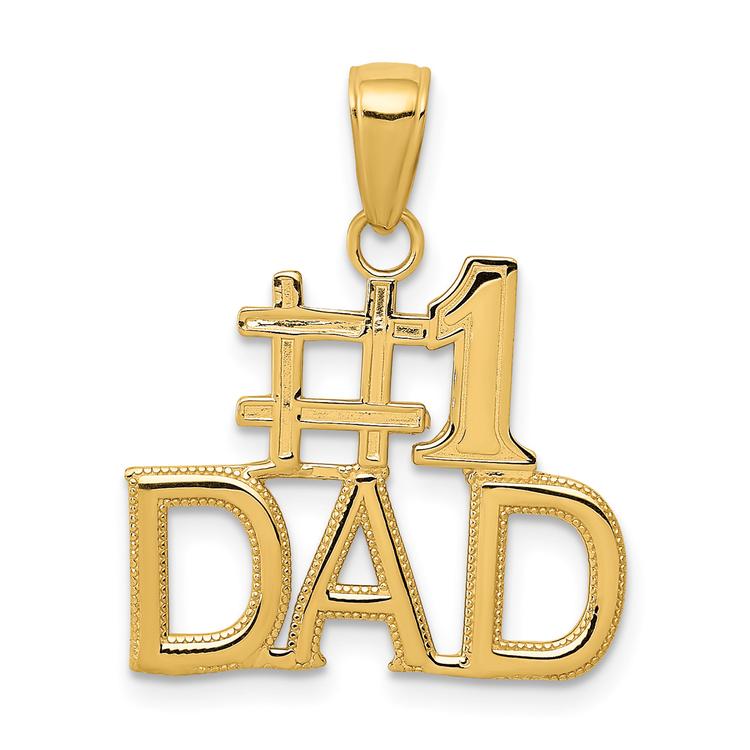 Mens Gold Classics(tm) 14kt. #1 DAD Pendant