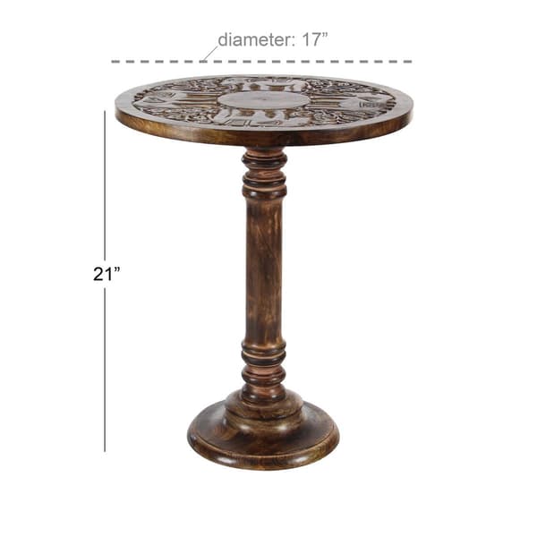 9th & Pike® Brown Wood Traditional Accent Table