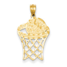 Unisex Gold Classics&#40;tm&#41; 14k. Yellow-Gold Basketball Pendant
