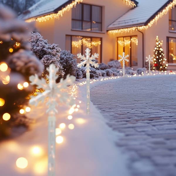 Northlight Seasonal 4 Snowflake Christmas Pathway Markers