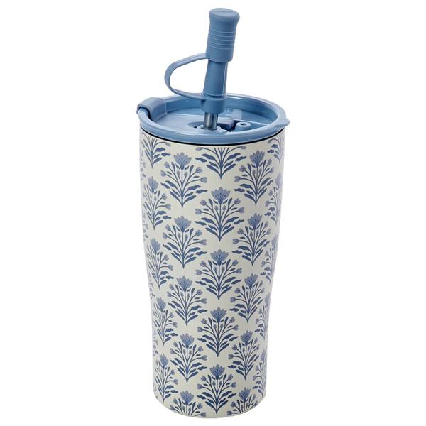 Wellness 20oz. Double Wall Blossom Blue Travel Cup - image 