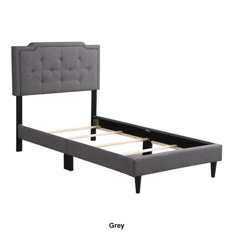 Passion Furniture Deb Jewel Tufted Panel Bed Frame - Twin