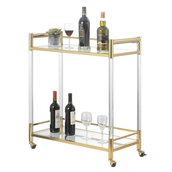 Convenience Concepts Royal Crest 2-Tier Glass Bar Cart