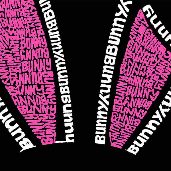Womens LA Pop Art Bunny Ears Word Art V-Neck T-Shirt