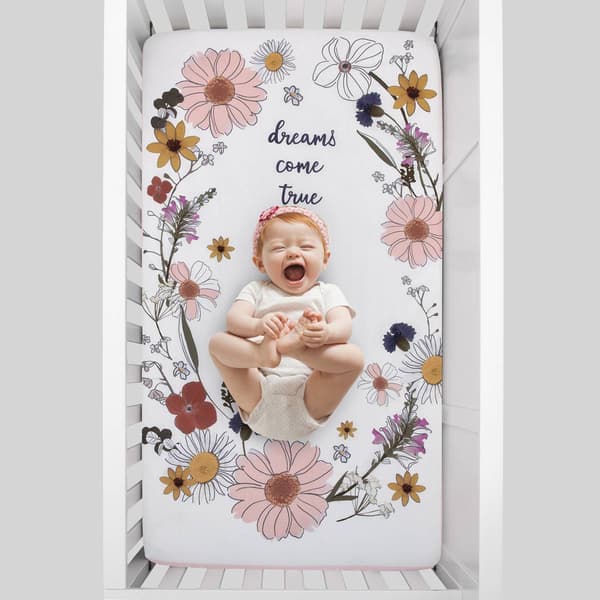 NoJo Keep Blooming Photo Op Fitted Crib Sheet