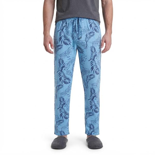 Mens Preswick & Moore(R) Blue Leaf Pajama Pants - Light Blue - image 