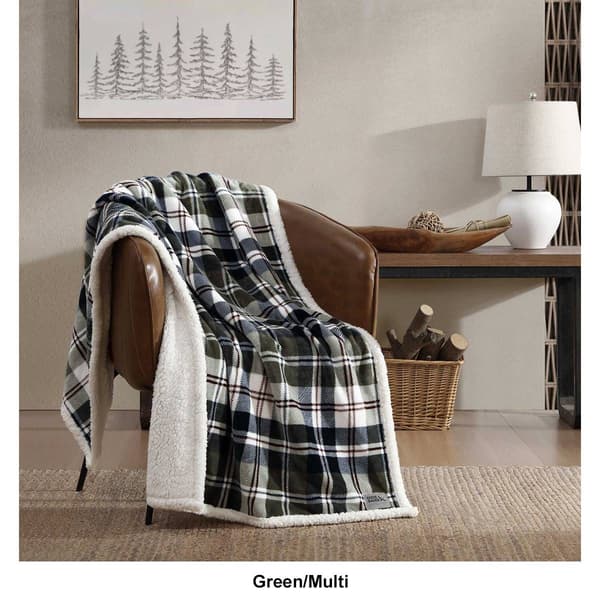 Eddie Bauer Trailhead Plaid Plush-Fleece Reversible Throw