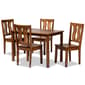 Baxton Studio Zamira Walnut Brown Finish Wood 5pc. Dining Set - image 1