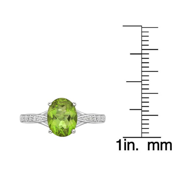 Sterling Silver Ring w/ Peridot & White Topaz Gemstones