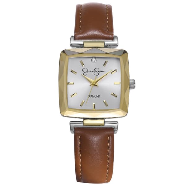 Womens Jessica Simpson Two-Tone Strap Watch - JSD0003TTG - image 