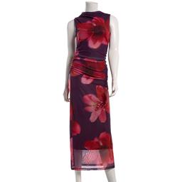Juniors Madden Girl Mesh Funnel Neck Midi Dress - Purple