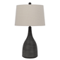 HomeRoots 29in. Black Ceramic Round Table Lamp with Empire Shade - image 1