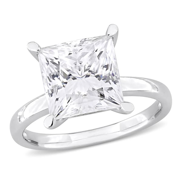 Sterling Silver 4ctw. White Moissanite Solitaire Ring - image 