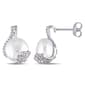 Gemstone Classics(tm) Pearl & Diamond Swirl Earrings - image 1