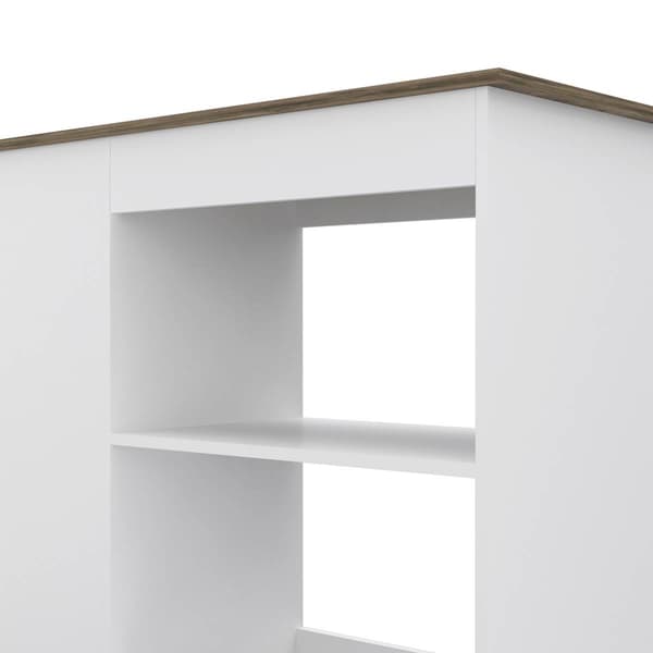 FM FURNITURE Arizona White Kitchen Cart