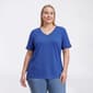 Plus Size Hasting & Smith Elbow Sleeve V Neck Tee - image 1