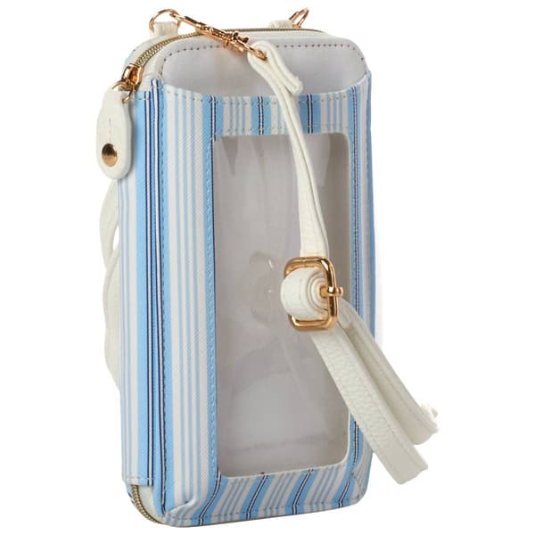Womens Buxton Nautical Stripe Everywhere Crossbody Wallet