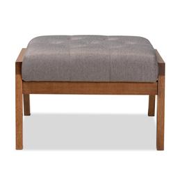 Baxton Studio Naeva Mid-Century Wood Footstool