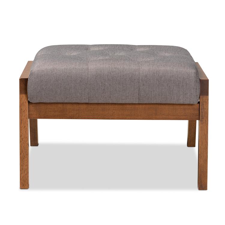 Baxton Studio Naeva Mid-Century Wood Footstool