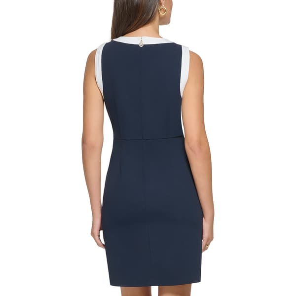 Womens Tommy Hilfiger Sleeveless Color Block Button Sheath Dress
