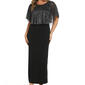 Plus Size Connected Apparel Solid with Metallic Popover Gown - image 3