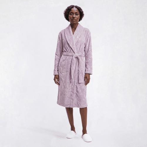Womens Jasmine Rose Butterfly Embossed Shawl Robe - Lavender - image 