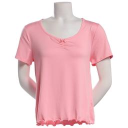 Petite Jessica Simpson Short Sleeve Solid Cinched Pajama Tee