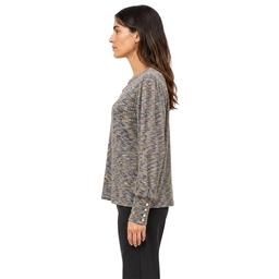 Womens Zac & Rachel Long Sleeve Button Detail Rib Knit Sweater