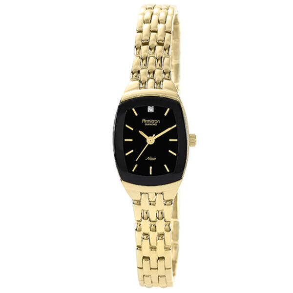 Womens Armitron Gold-Tone Watch - 75-5195BKGP - image 