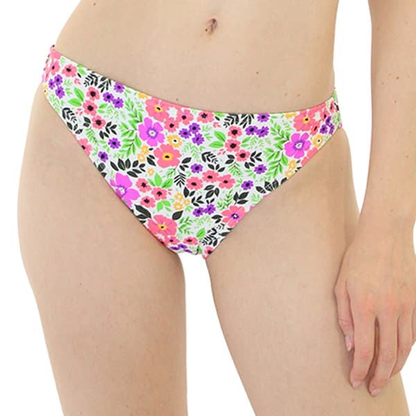 Juniors Cyn & Luca Floral Bethany Ruch Back Bikini Swim Bottoms