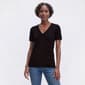 Petite Kasper Short Sleeve V Neck Knot Blouse - image 1