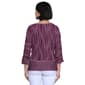 Petite Ali Miles 3/4 Sleeve Textured Wavy Line Blouse - image 2