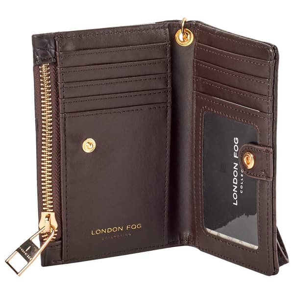 Womens London Fog Crocodile Bi-Fold Wristlet