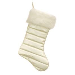 National Tree 20in. Puffy Coat Ivory Stocking