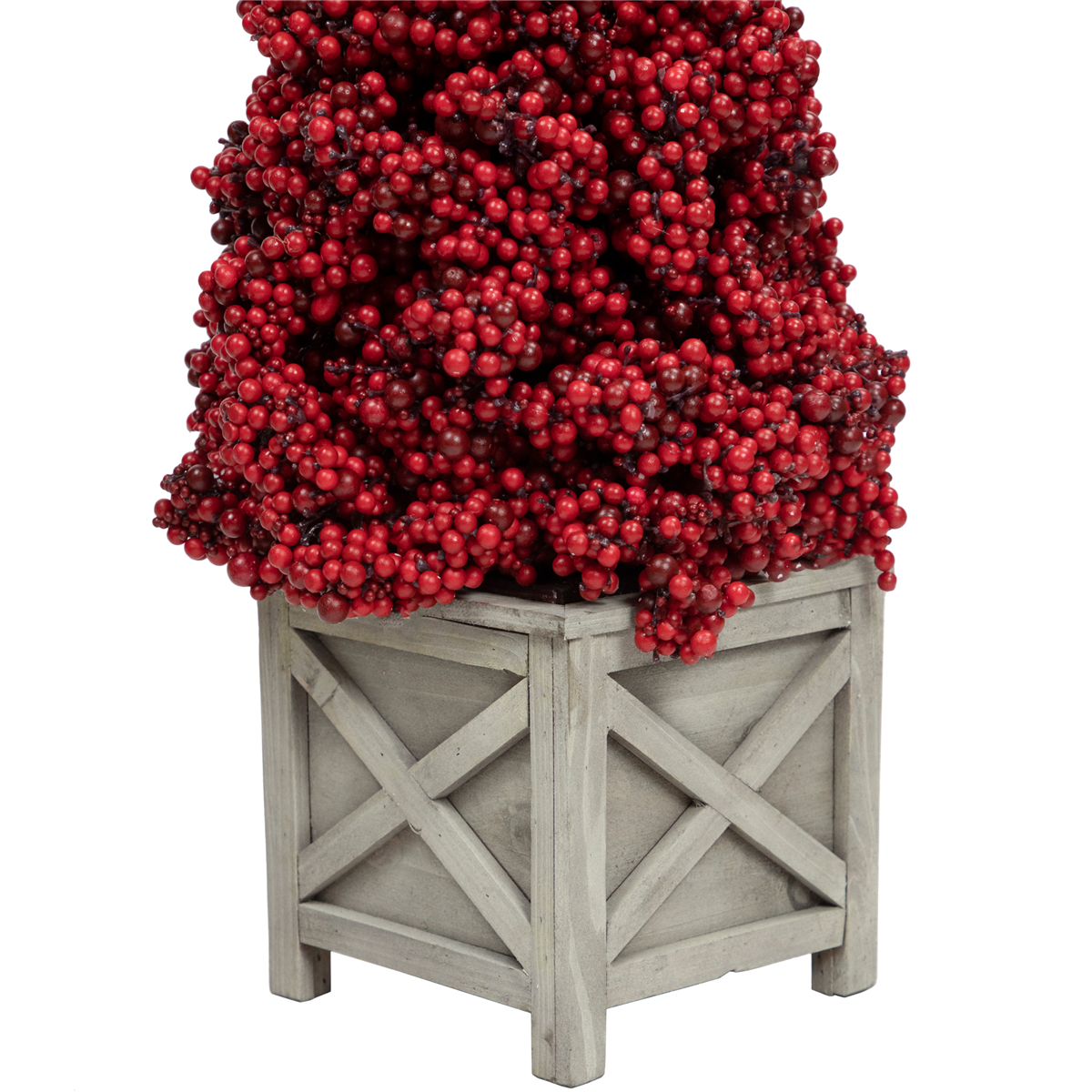 Allstate 24in. Artificial Berry Cone Potted Christmas Topiary