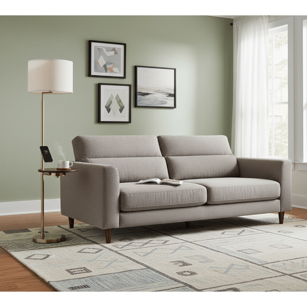 Adesso Joel Wireless Charging Floor Lamp with Metal Shade